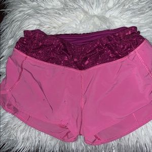 pink Lululemon shorts, size 4